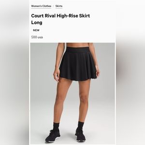 Lululemon Court Rival Skirt Size 10